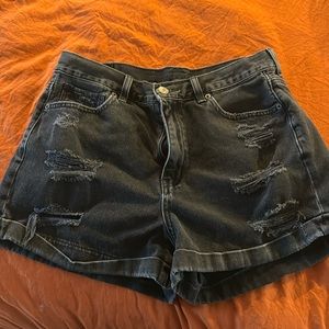 American Eagle distressed high rise shorts